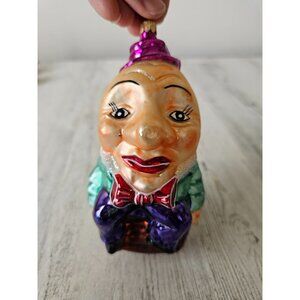 Vintage radko eggbert Humpty Dumpty fairytale ornament glass Xmas log tree